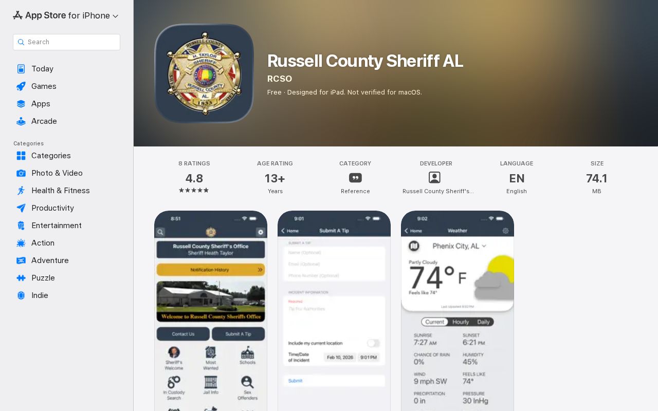 Russell County Sheriff AL app source for current custody booking photo access