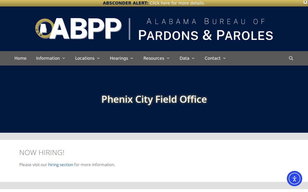 Russell County probation and parole ABPP Phenix City Field Office source